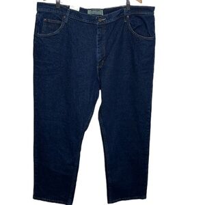 New Wrangler Authentic Relaxed Fit Flex Jeans Dark Wash Men Size 42 x 29